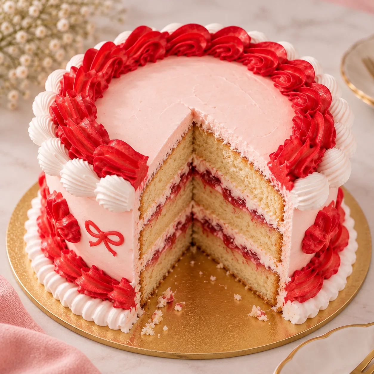 Red Velvet per dins, amb les capes i el farcit artesà